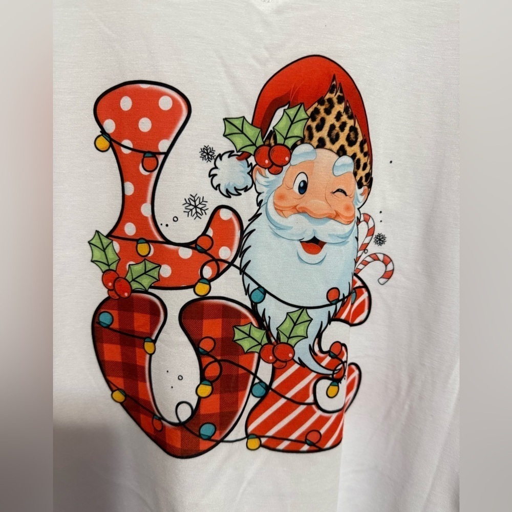 Christmas Women’s Holiday T-shirt Hand Pressed BN - Picture 3 of 4